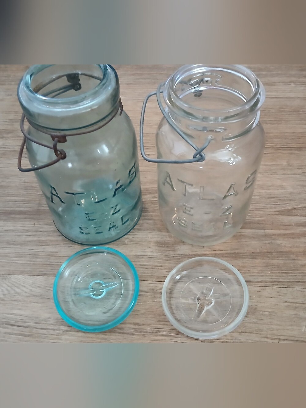 Atlas E-Z Seal Glass Canister Jars - Clear & Aqua